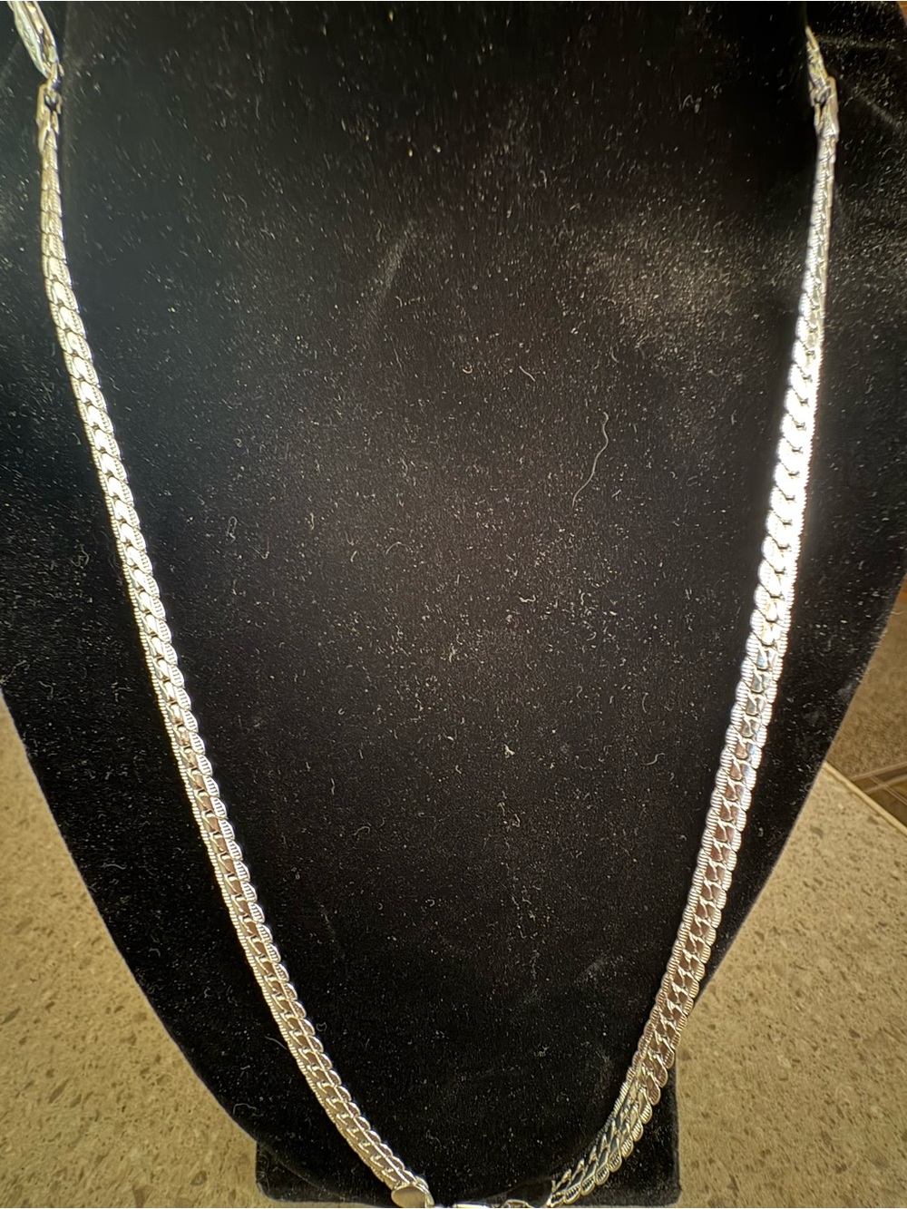 .925 Sterling Silver Double Cuban link Chain Necklace 28’